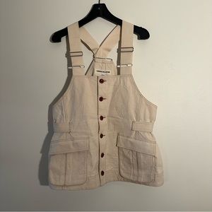 Caron Callahan work vest cream canvas, XL excellent unused pristine condition!